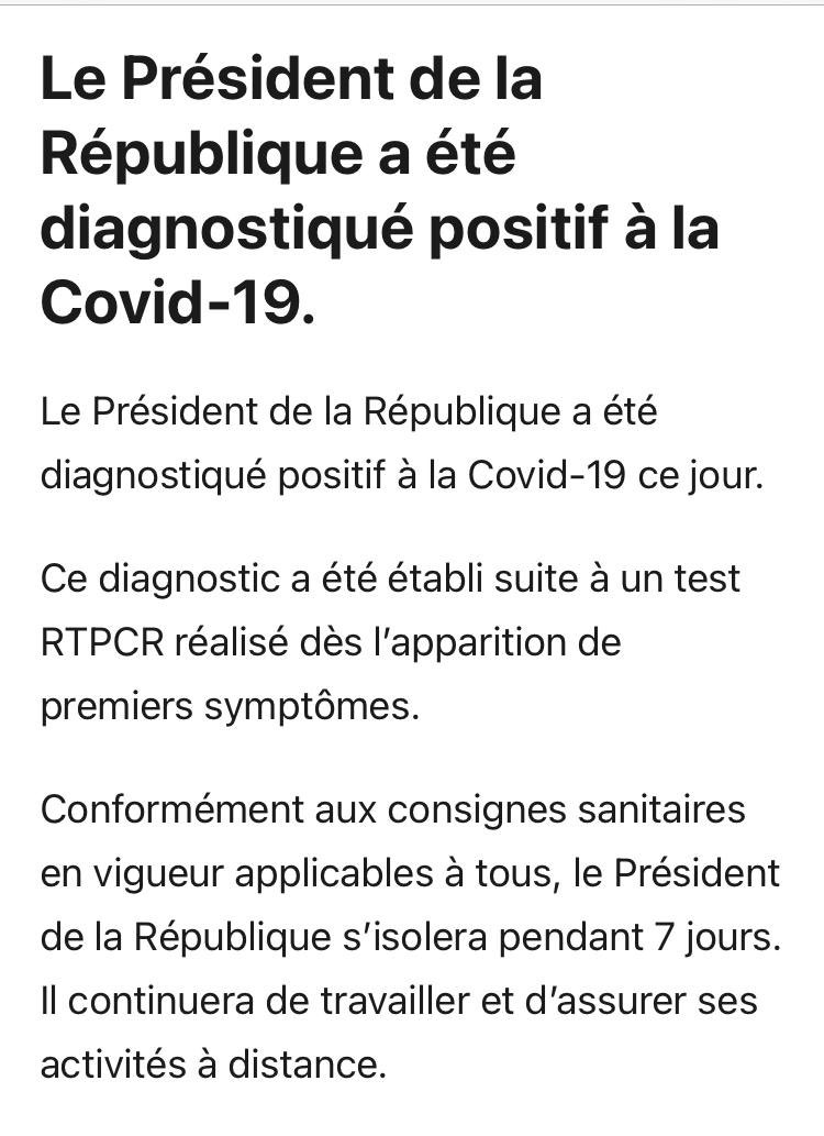 Emmanuel Macron, presidente de Francia, da positivo a Coronavirus