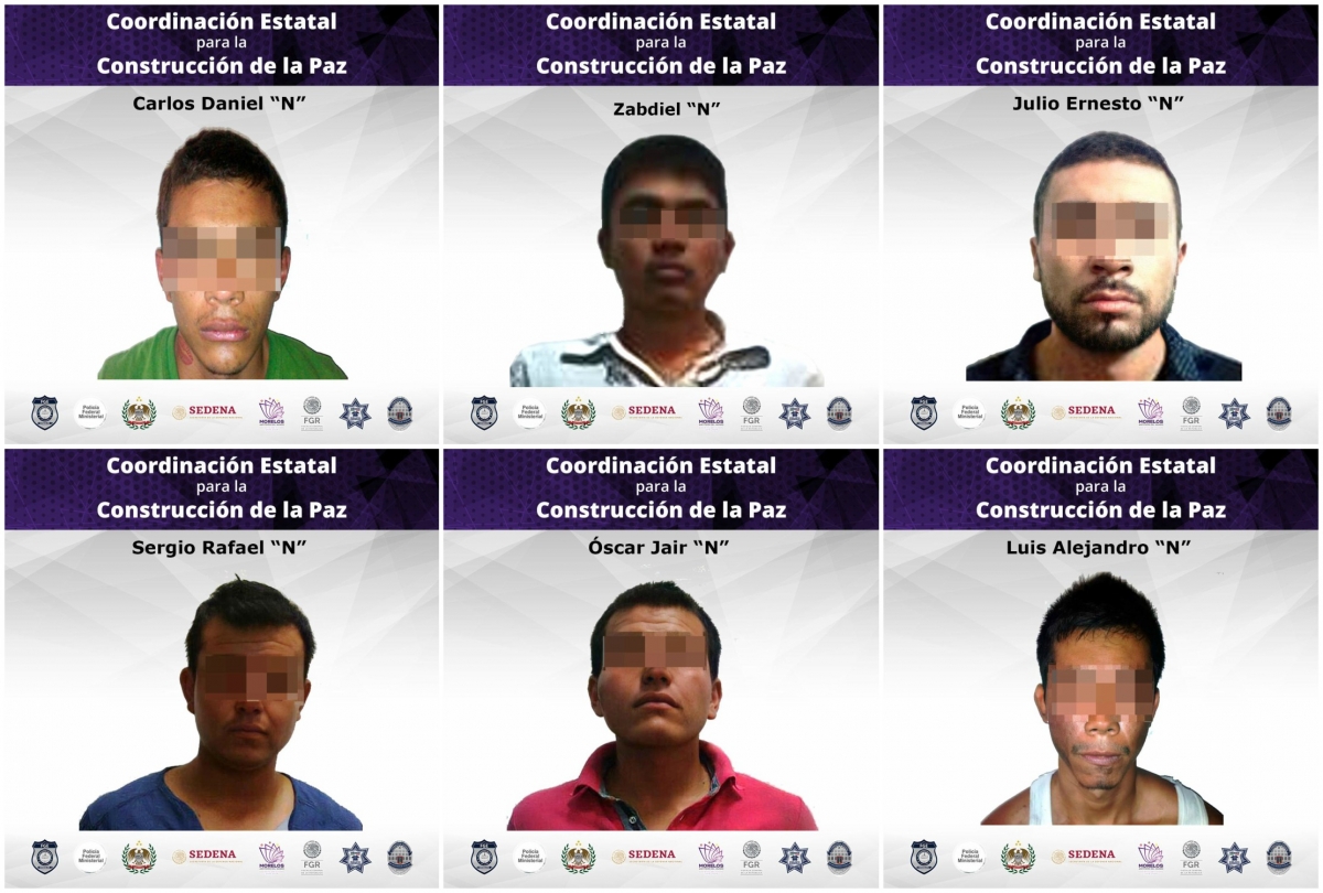 6 hombres por el homicidio de 4 estudiantes de preparatoria en Morelos