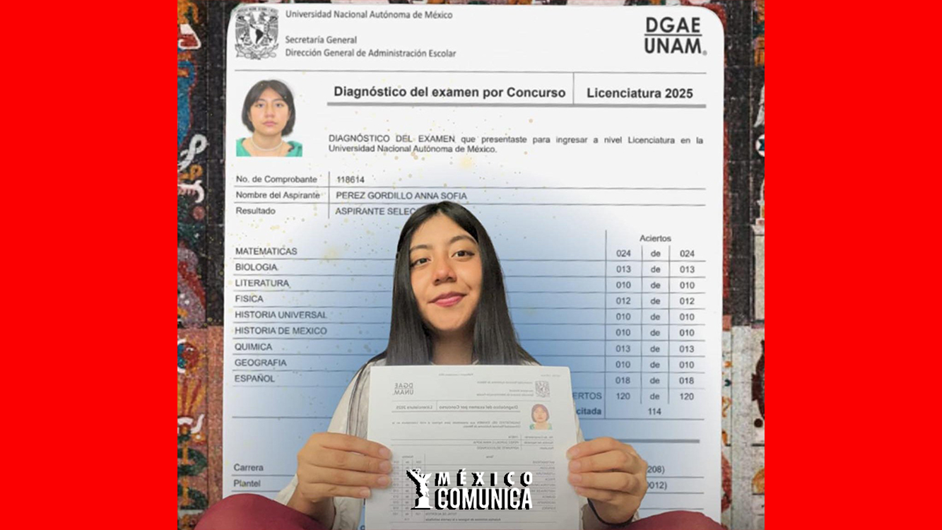 ELLA TAMBIÉN LO LOGRÓ: ANNA SOFÍA PÉREZ GORDILLO OBTIENE PUNTAJE PERFECTO EN EL EXAMEN DE ADMISIÓN DE LA UNAM 36 Sitio Web 34